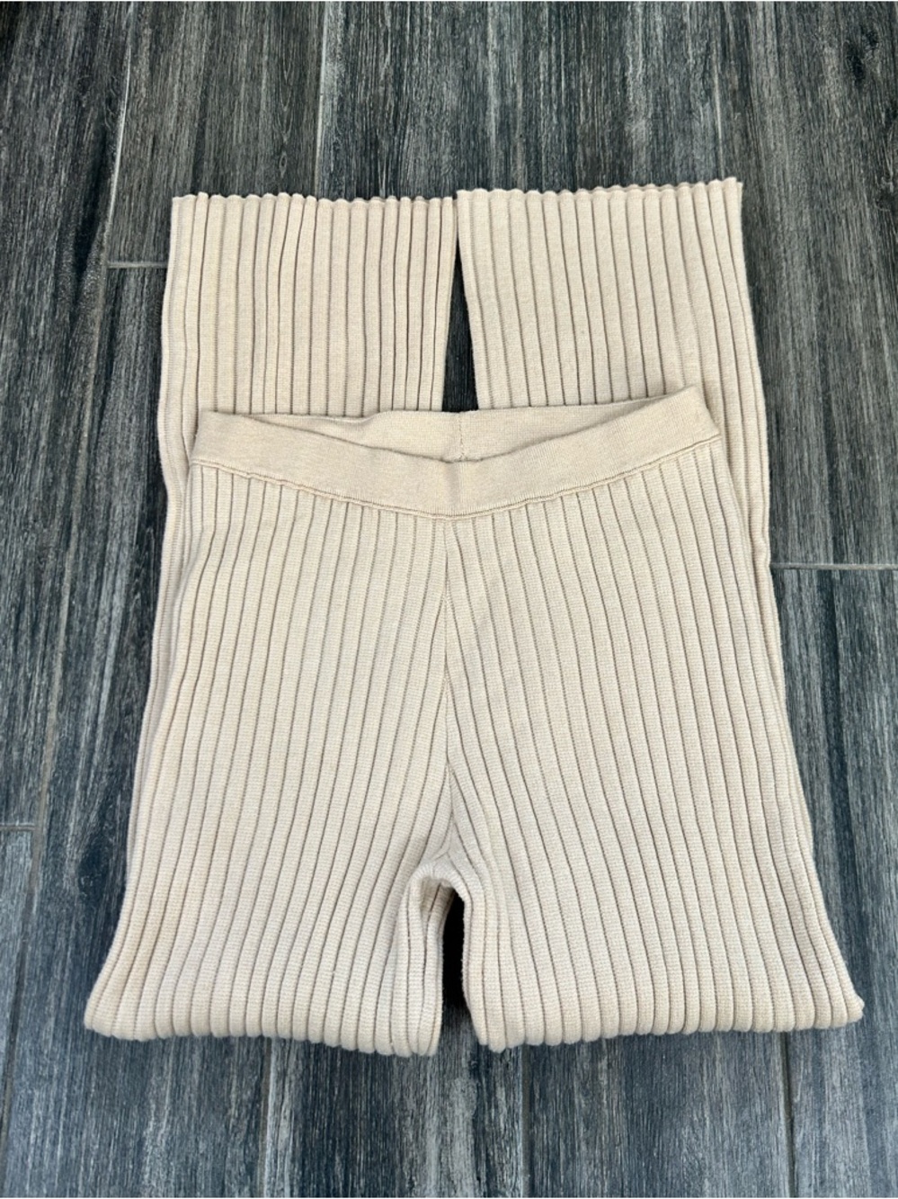 New Aerie Cable Knit Cream Ribbed Pants leggings lounge